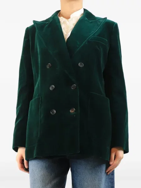 Sacou Bella Freud cu două rânduri de nasturi verde