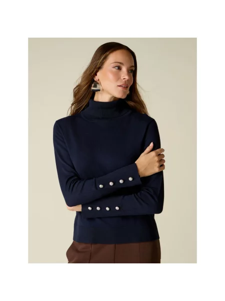 Sweter z golfem Oltre niebieski