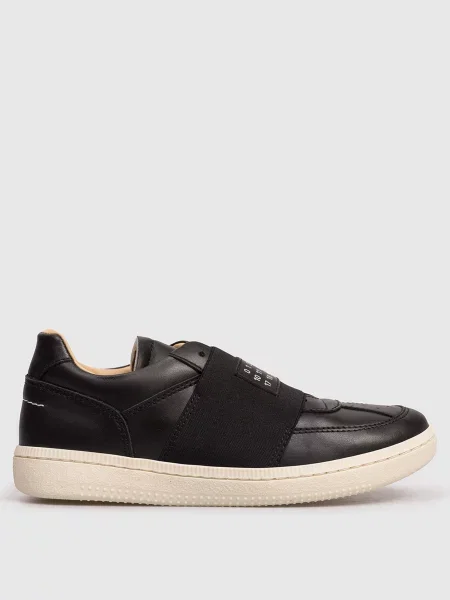 Шкіряні кросівки з логотипом Maison Margiela Mm6 чорні