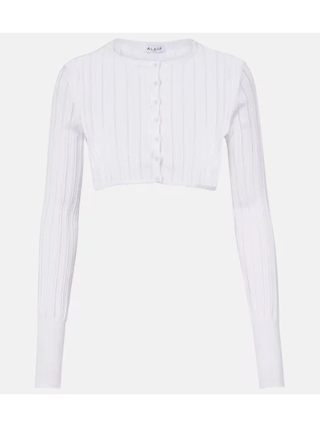 Decupat cardigan Alaïa tricotate alb