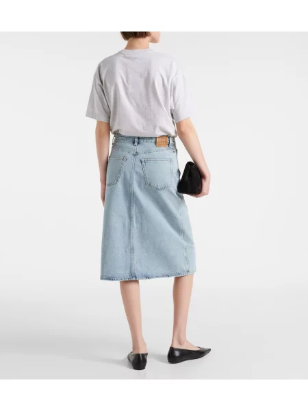 Fustă din denim Toteme până la genunchi albastru