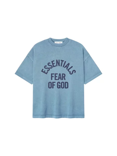 Krótka koszulka Fear Of God z krótkim rękawem niebieska