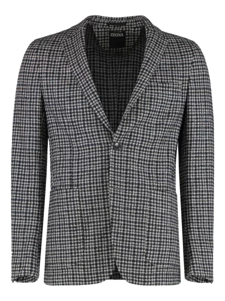 Sacou Zegna în carouri albastru