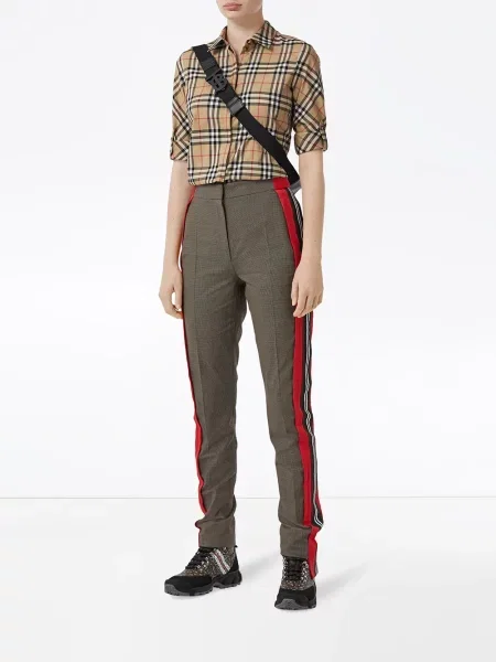 Kostkovaná retro košile Burberry hnědá