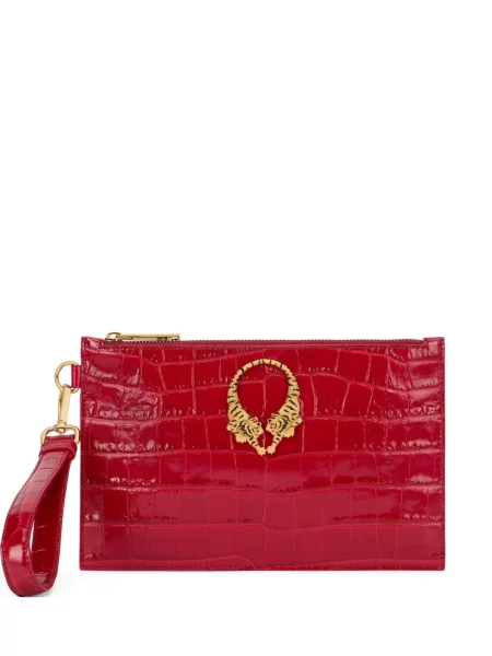 Geantă plic Roberto Cavalli din piele roșu