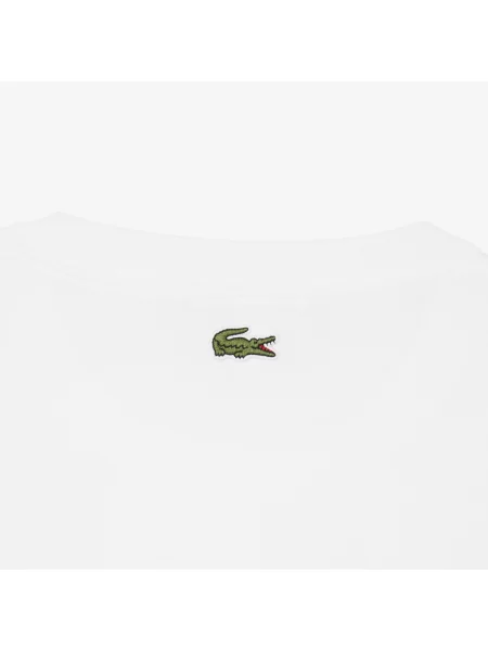 Lacoste T-Shirt Bawelniany Z Tloczonym Logo biały
