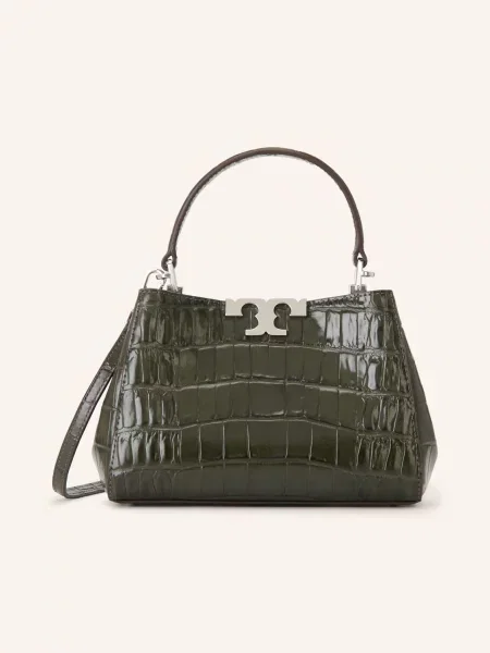 Tory Burch Kabelka Eleanor olivová / stříbrná