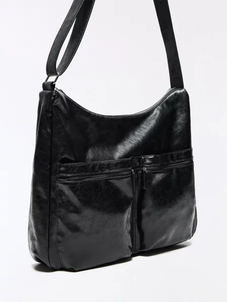 Geantă crossbody Bershka negru
