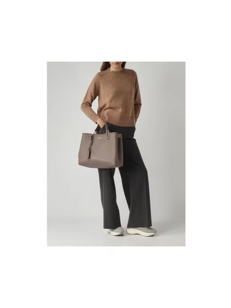 Shopperka Emporio Armani skórzana brązowa
