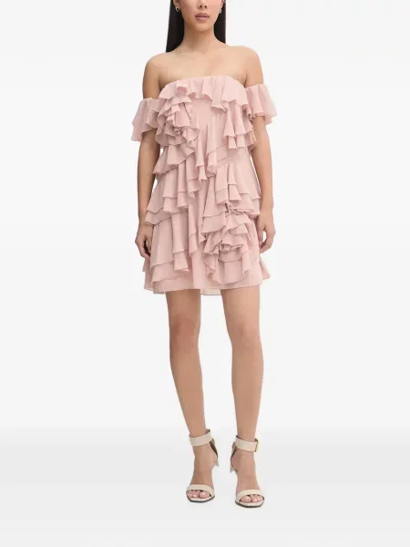 Rochie mini Aniye By cu volane roz