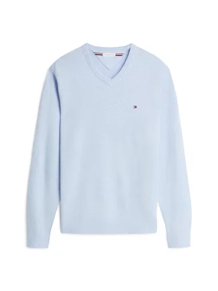 TOMMY HILFIGER Pulover ESSENTIAL bleumarin / albastru deschis / cireș roșu