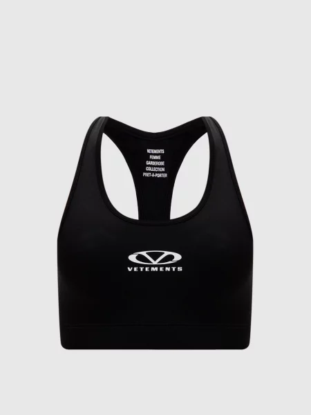 Топ з принтом логотипа Vetements чорний