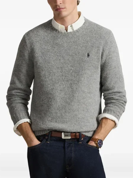 Dlouhá pruhovaná s límcem kšiltovka Polo Ralph Lauren modrá