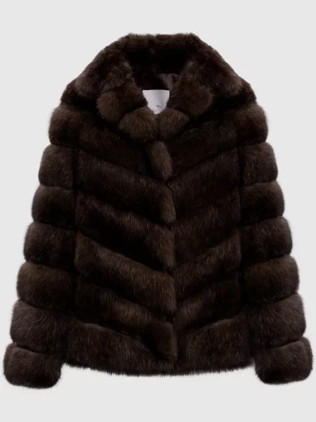 Шуба з хутра соболя Rindi коричнева
