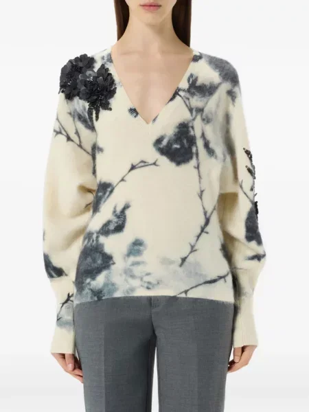 Pulover Blumarine cu paiete cu model floral