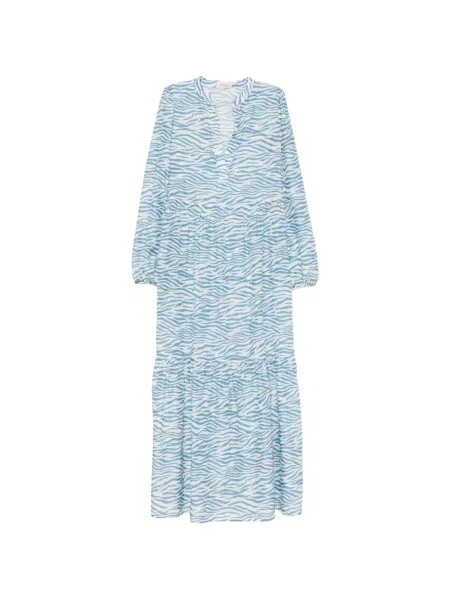 Rochie maxi Mc2 Saint Barth cu imagine cu model zebră albastru