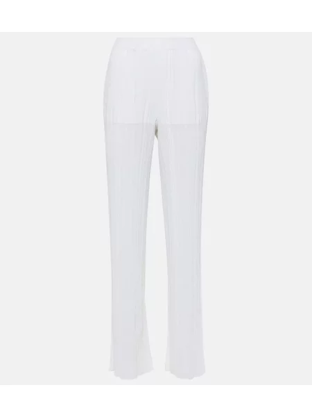 Pantaloni Stella Mccartney tricotate plisate alb