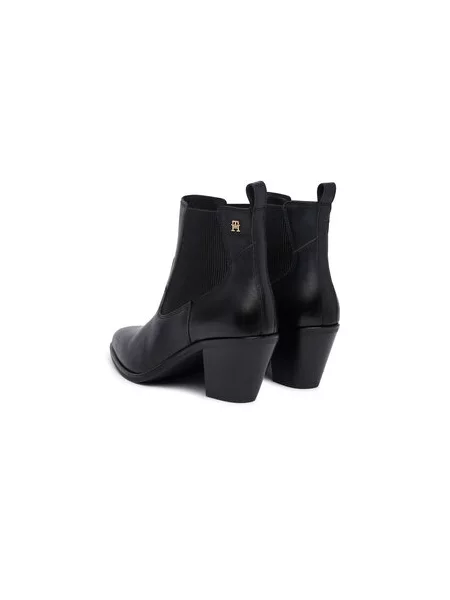 Polokozačky Tommy Hilfiger Leather Western Chelsea Boot černá
