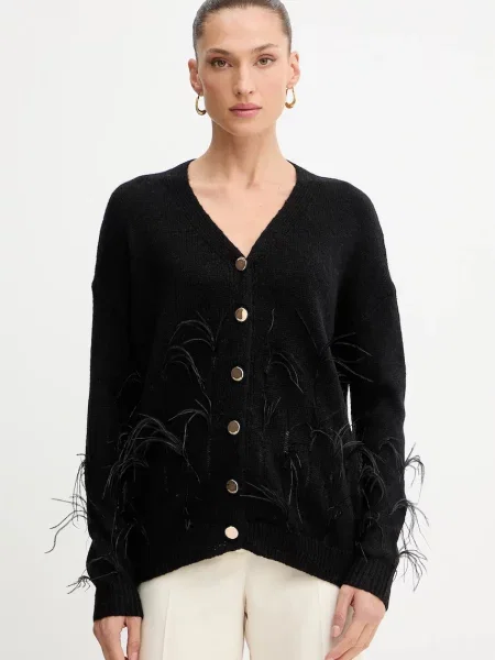 Fracomina cardigan din amestec de lână negru