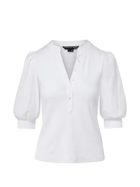 Top Veronica Beard cu decolteu în V alb