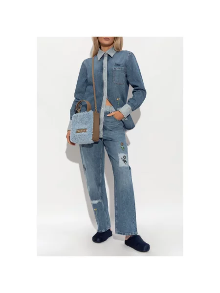 Szerokie jeansy Marni niebieskie