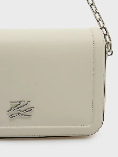 Шкіряна сумка Karl Lagerfeld K/Autograph з автографом біла