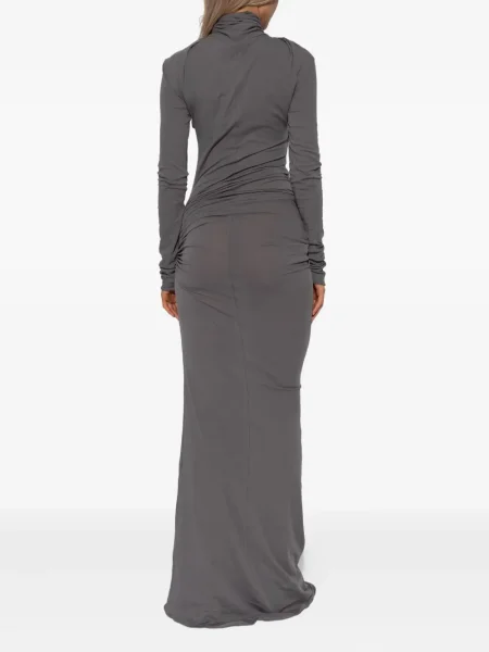 Rochie maxi Entire Studios drapată lungă de costum gri