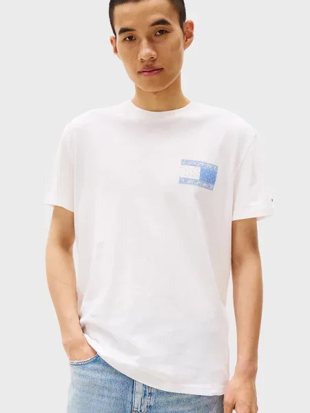 Футболка Tommy Jeans с узором пейсли белая