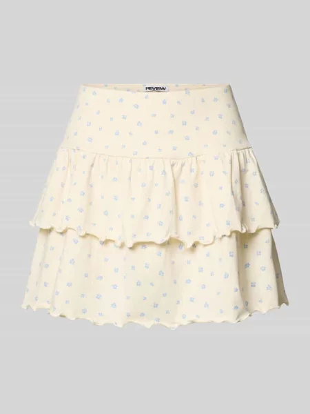 Spódnica mini w efekcie stopniowania Review biała