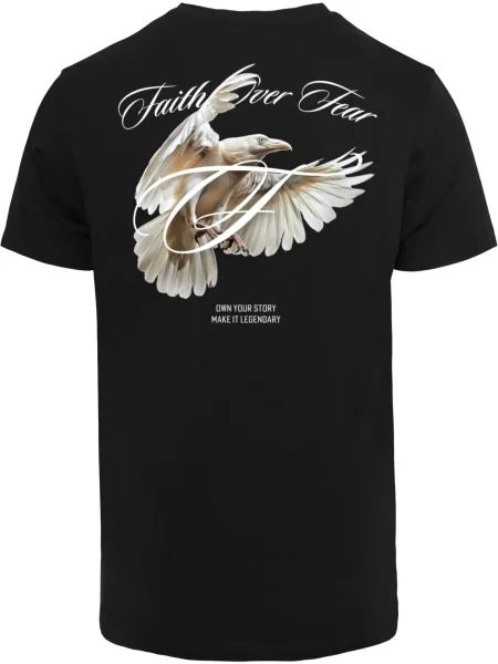 Mister Tee Majica Fearless Crow bež / siva / črna bela