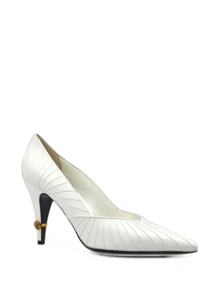 Pantofi cu toc Versace din piele alb