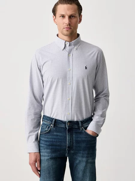 Polo Ralph Lauren koszula z bawełną niebieska