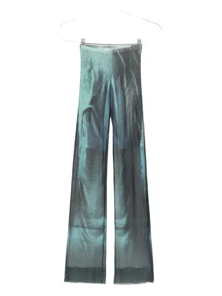 Spodnie Jean Paul Gaultier z nadrukiem w abstrakcyjne wzory niebieskie