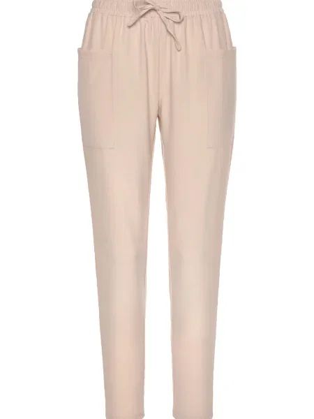 LASCANA Élére vasalt nadrágok testszínű