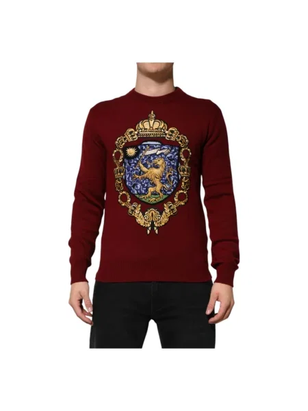 Sweter Dolce And Gabbana z kaszmiru czerwony