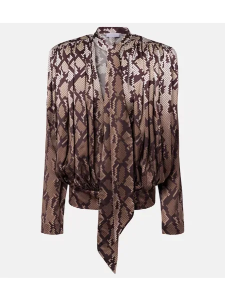 Top Stella Mccartney w wężowy wzór brązowy