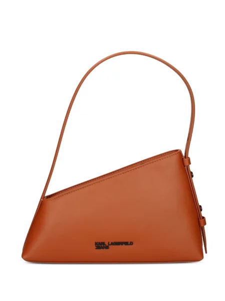 Kožená kabelka satchel Karl Lagerfeld Jeans oranžová