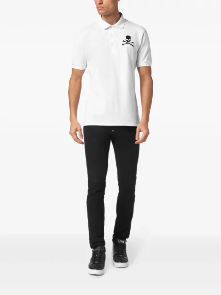 Raštuota polo marškinėliai Philipp Plein balta