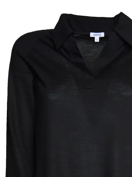 Gulerat lung rochie maxi Aspesi negru