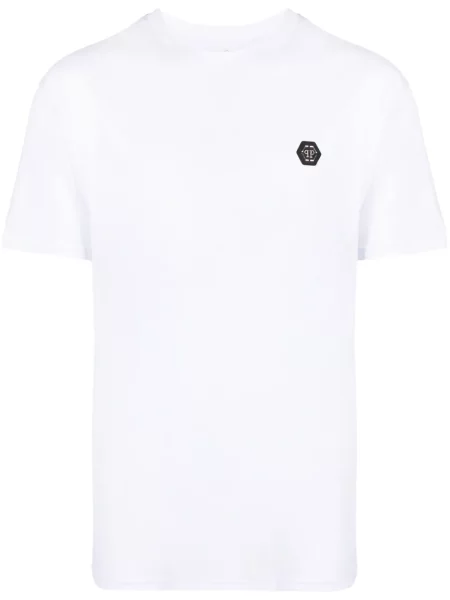 Tricou Philipp Plein cu imagine scurt alb