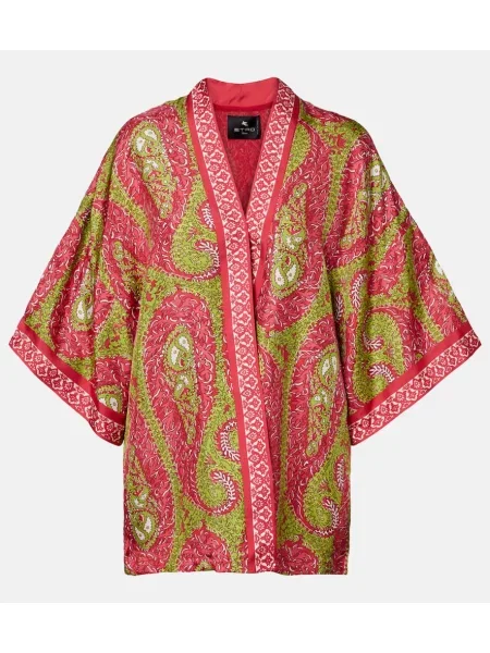 Palton Etro de mătase cu imagine roșu