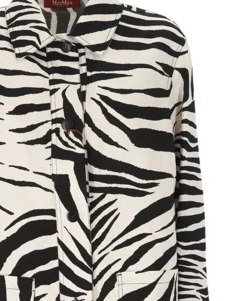 Geacă Max Mara cu imagine cu model zebră alb