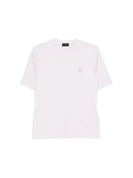 Haftowana koszulka Moncler różowa
