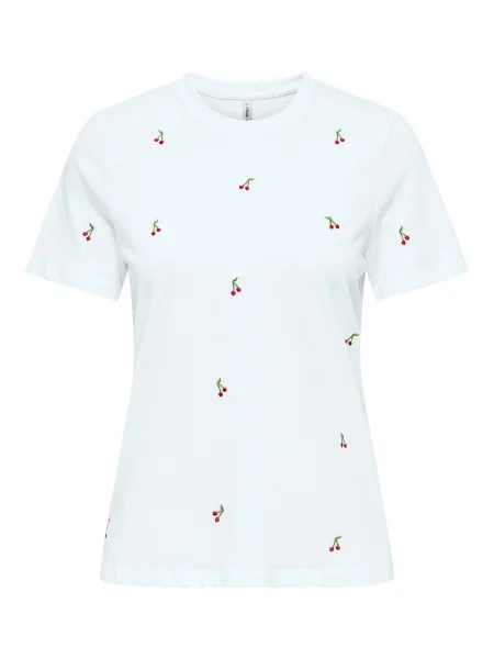 ONLY Tricou ONLKETTY verde / roșu carmin alb