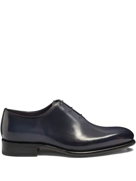 Oxford Santoni cu șireturi din piele albastru