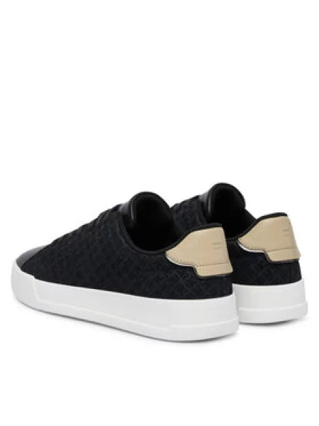 Tenisice Tommy Hilfiger Th Court Lth Mix Monogram crna