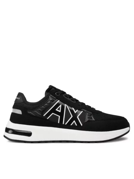 Sneakersy Armani Exchange w miejskim stylu skórzane czarne