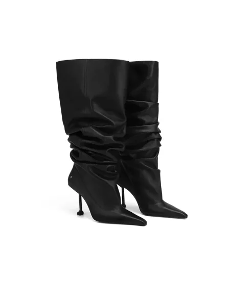 Naked Wolfe kozaki skórzane Vern na szpilce Vern Nappa Prince Leather Black czarny