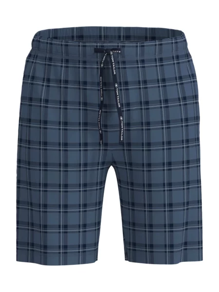TOM TAILOR Pantaloni de pijama albastru / bleumarin alb