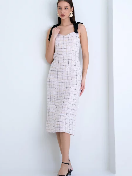 Trend Alaçatı Stili Rochie bej / roz pudră negru
